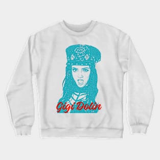 Retro Gigi Dolin Overprint Crewneck Sweatshirt